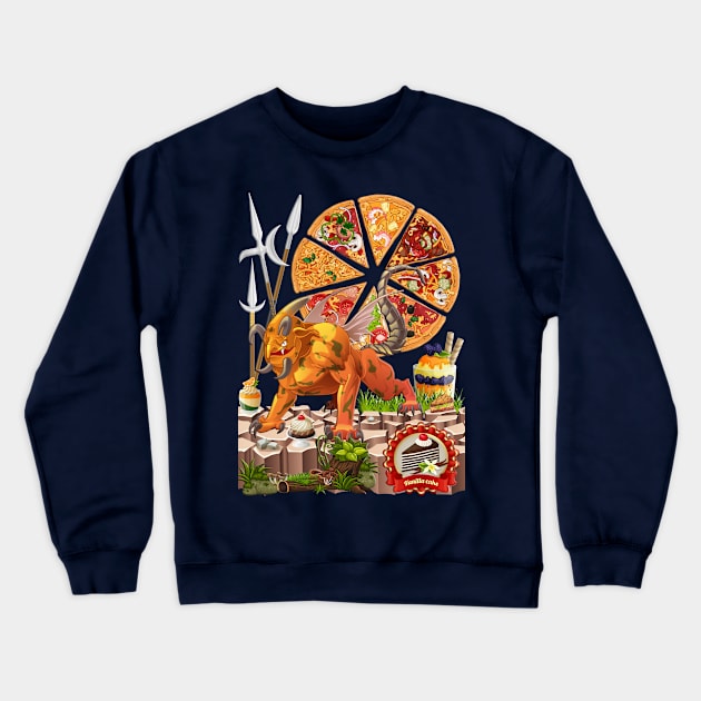 The Guardian of the Pizza Moon Crewneck Sweatshirt by black8elise